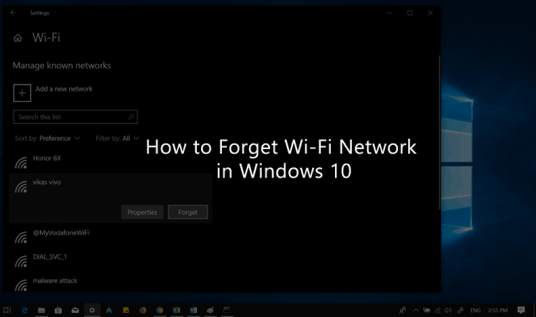 How To Forget A Network On Windows 10