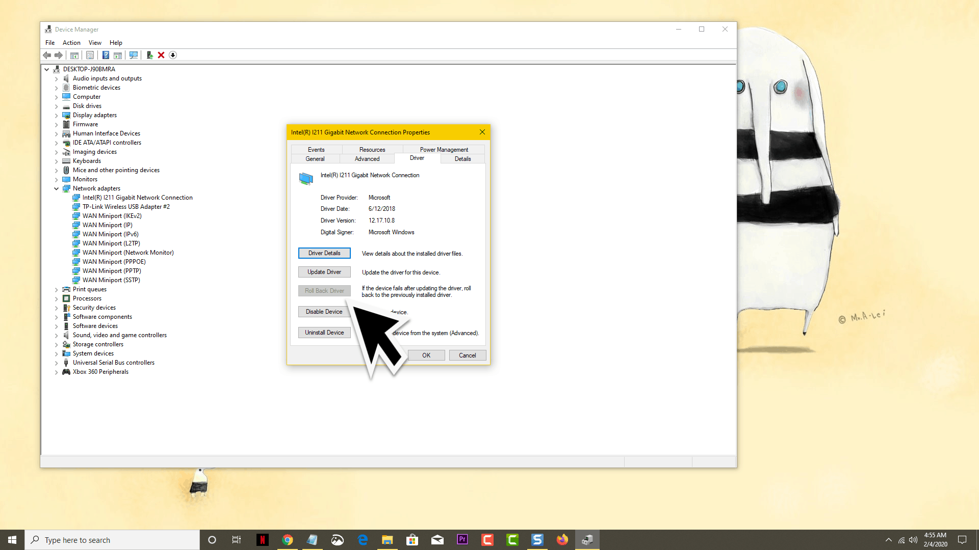 Roll back the network drivers