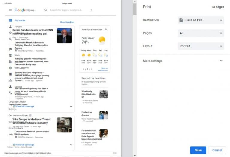 Convert Webpage To PDF