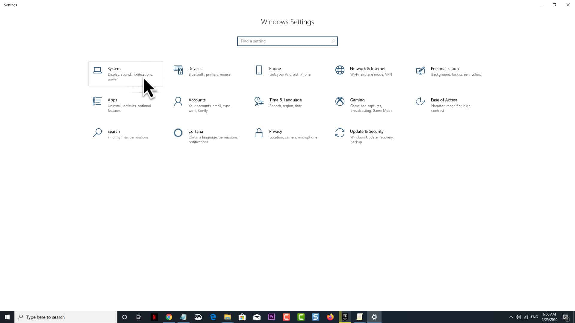 Windows 10 system