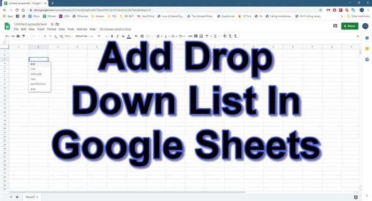 How To Add Drop Down List In Google Sheets