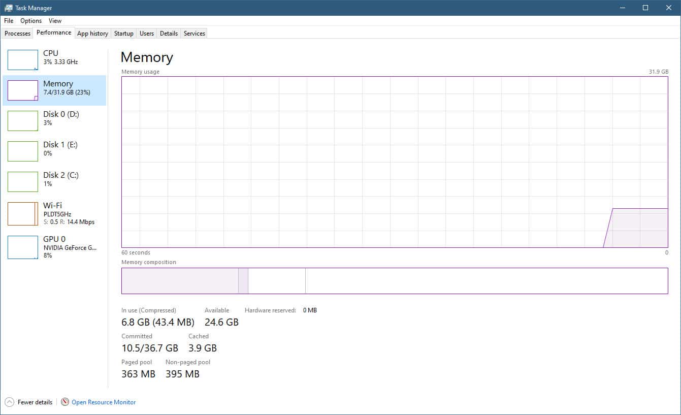 how to check your ram on windows 10