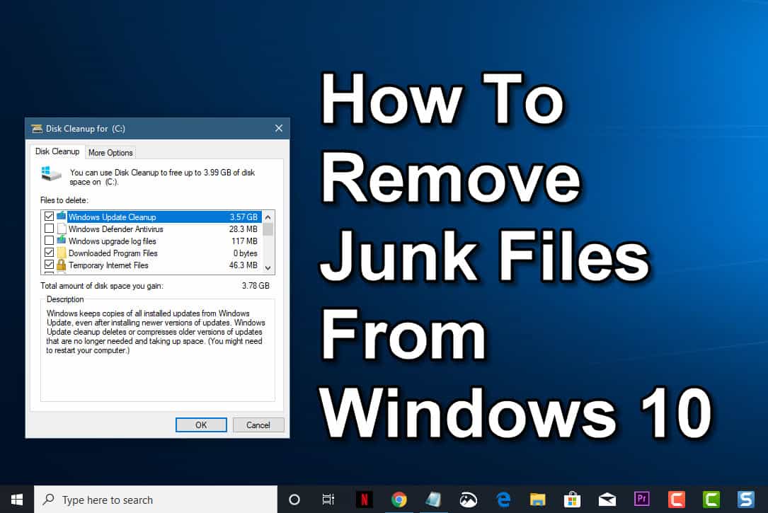 how to delete junk files windows 10