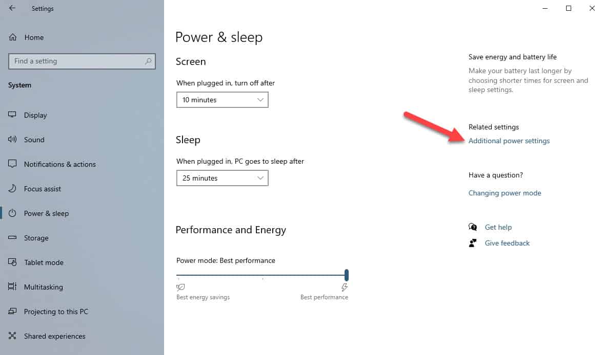 Manage when Windows 10 laptop sleeps