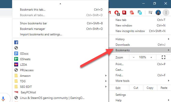 Transfer your Chrome bookmarks