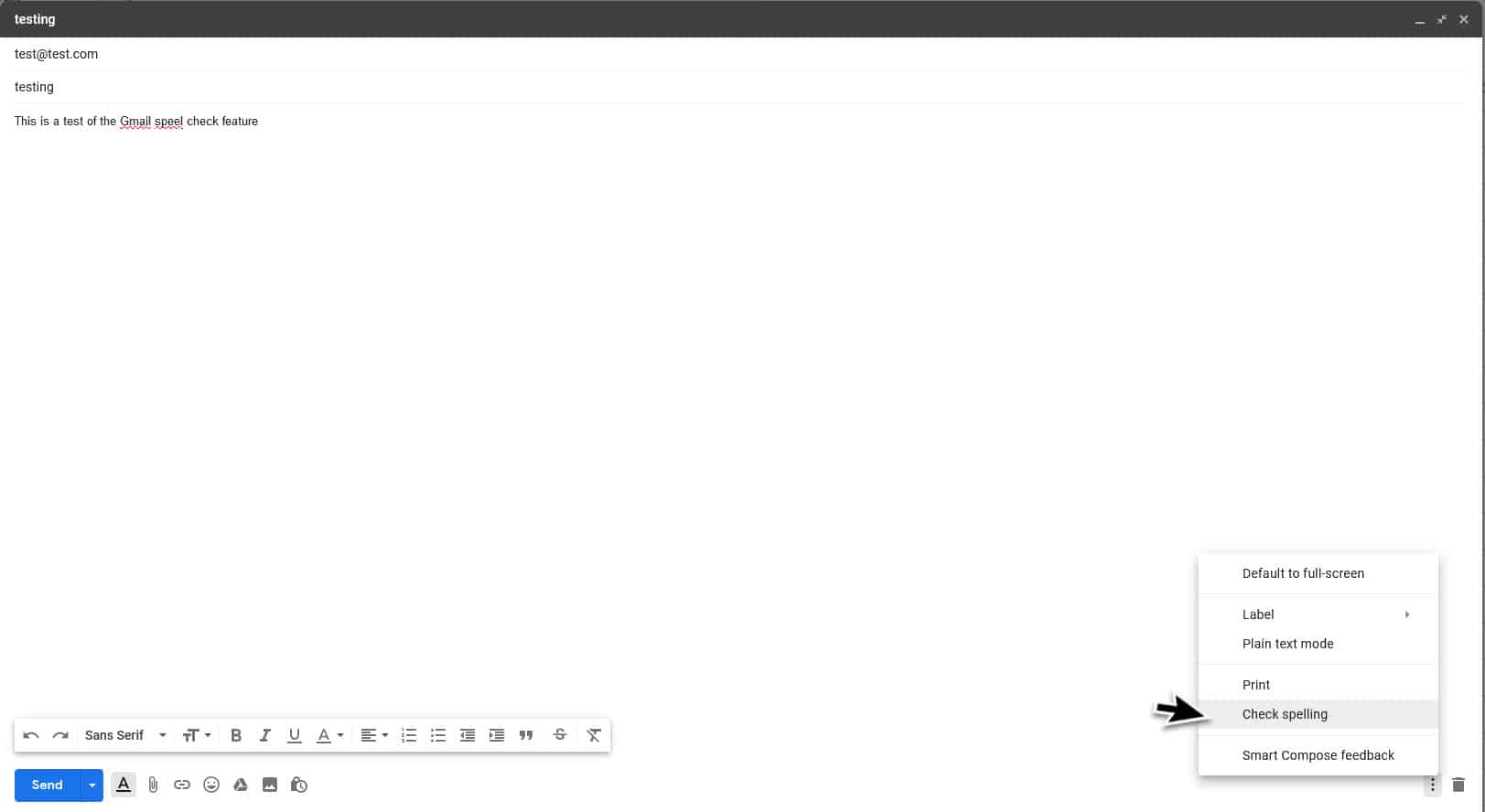 Gmail spell checker not working 