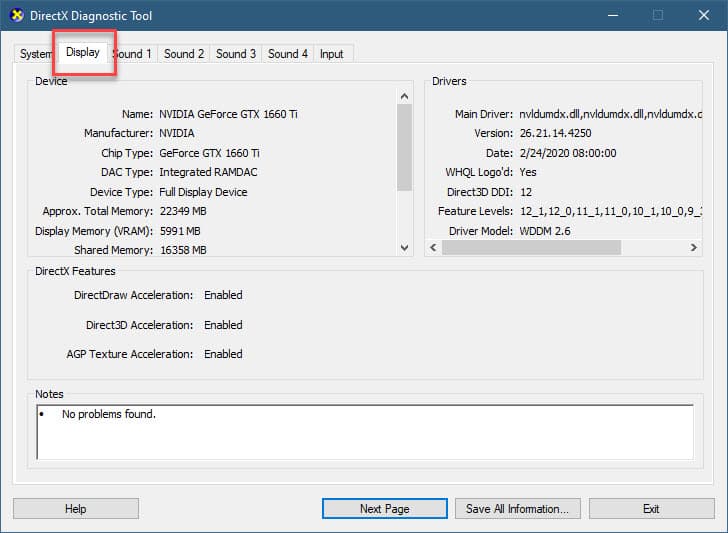 directx diagnostic tool