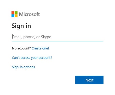 login microsoft account