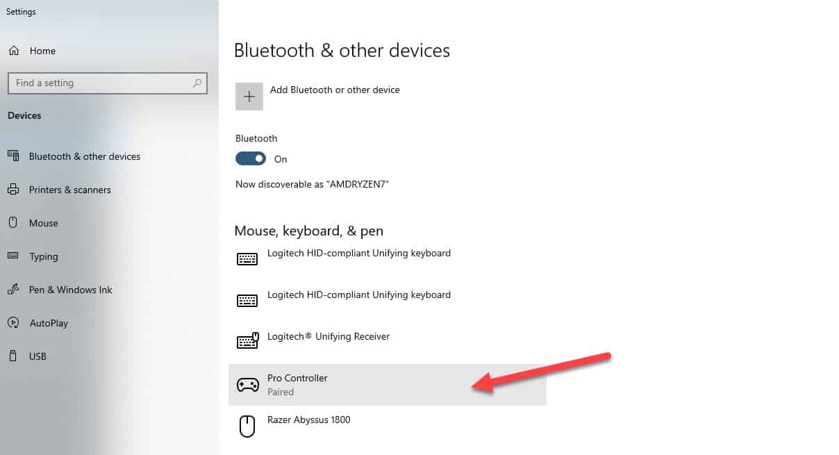 paired Bluetooth device