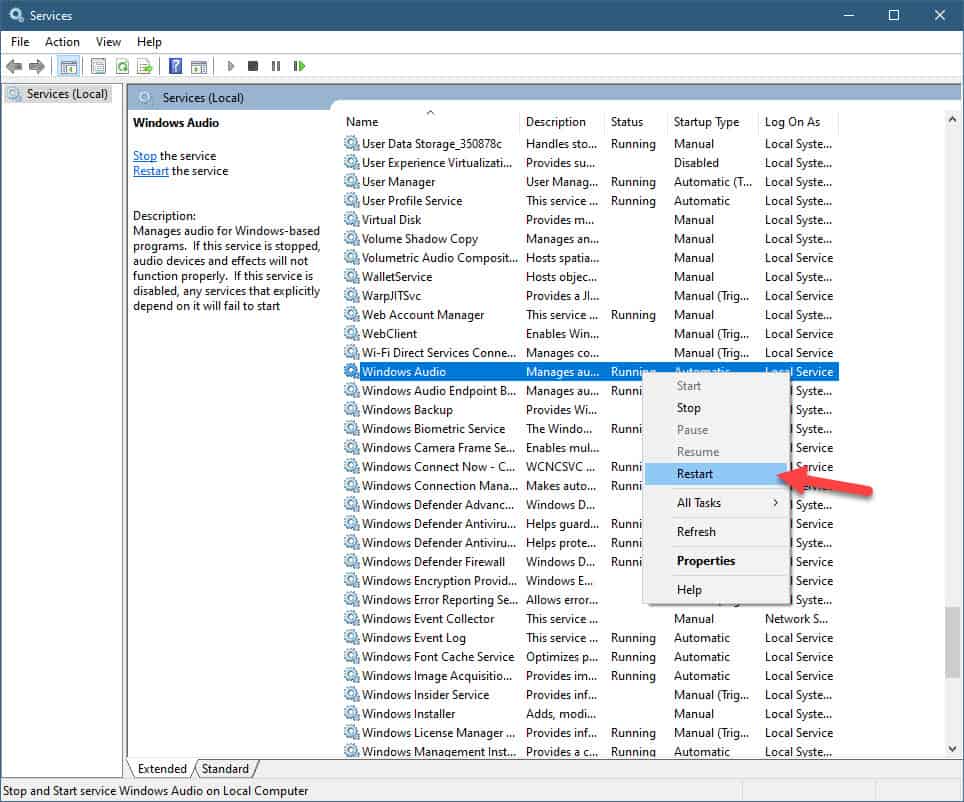 windows audio service stopping windows audio service stopping