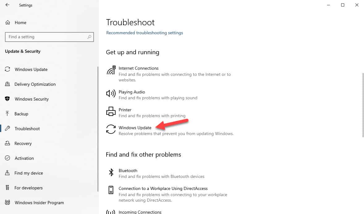 windows update not running