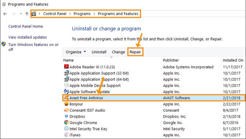 disable avast webshield
