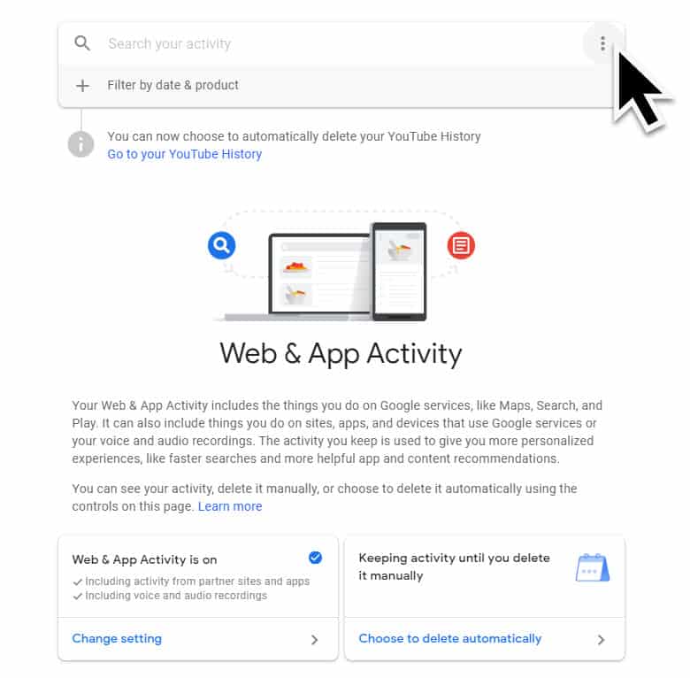 Delete Google Web Activity