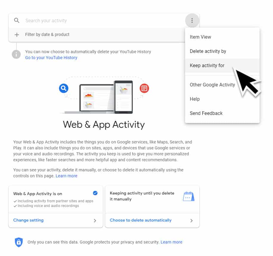 Delete Google Web Activity