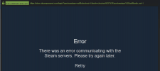 error communicating with steam servers