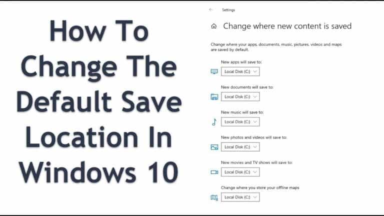 Change The Default Save Location