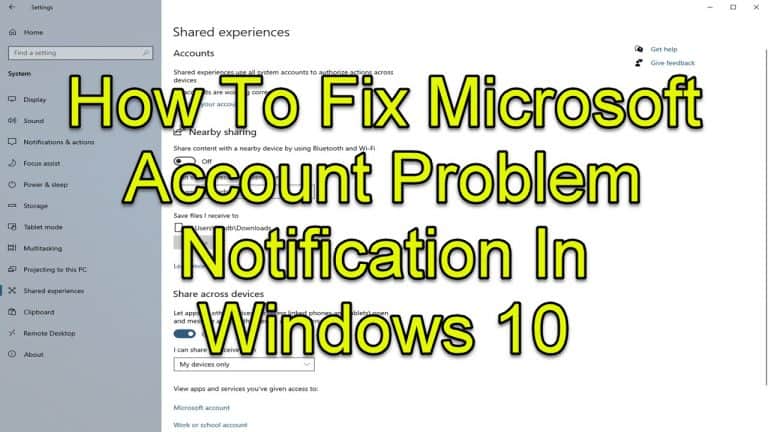 How To Fix Microsoft Account Problem Notification In Windows 10