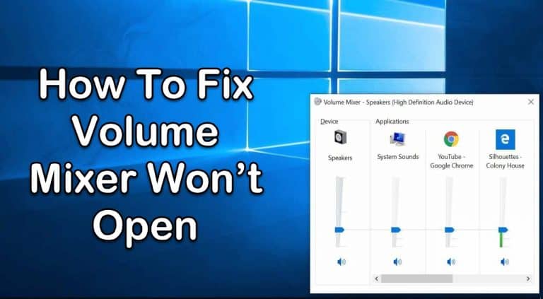 Volume Mixer Won’t Open