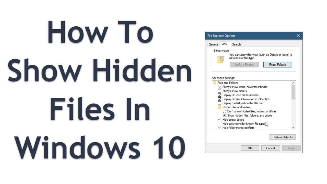 How to show hidden files in windows 10 easypcmod