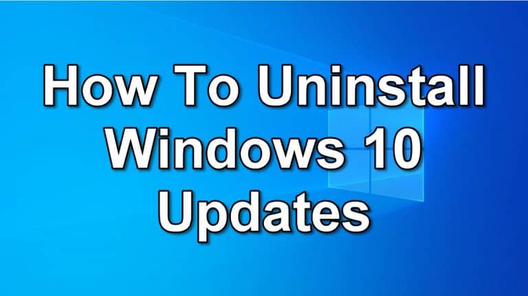 How To Uninstall Windows 10 Updates