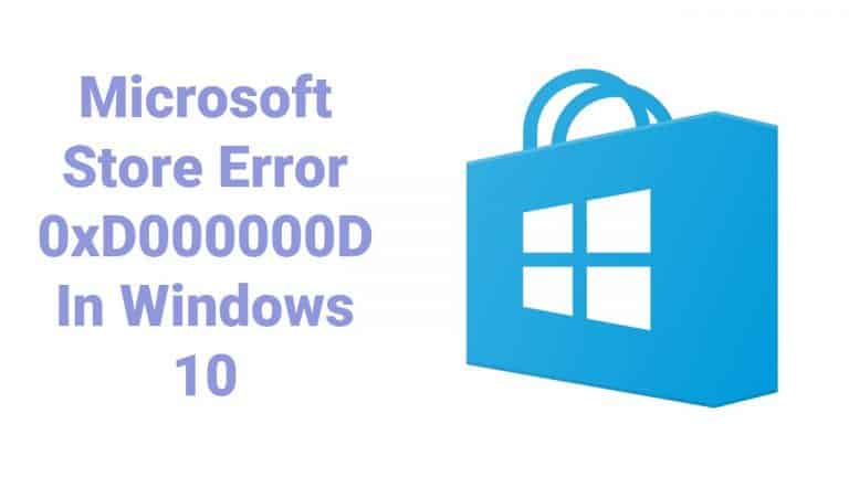 Microsoft Store Error 0xD000000D