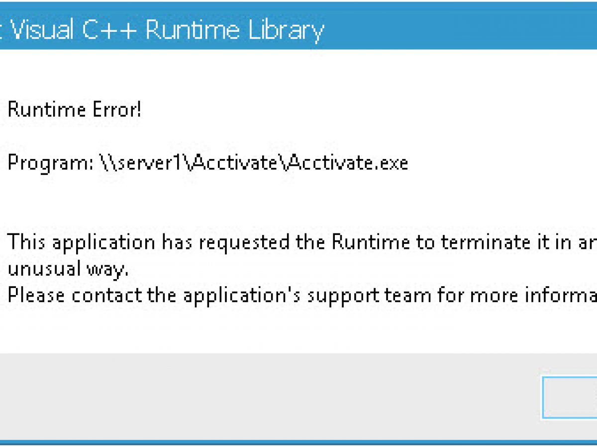 Fix The Microsoft Visual C Runtime Library Error In Windows 10 Issue