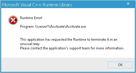 c runtime library has detected a fatal error