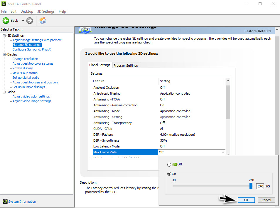 Framerate Limit In Nvidia Control Panel