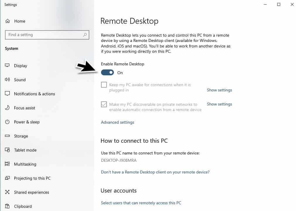 Set Up Remote Desktop