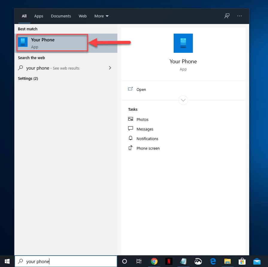 Setup Your Phone App in Windows 10