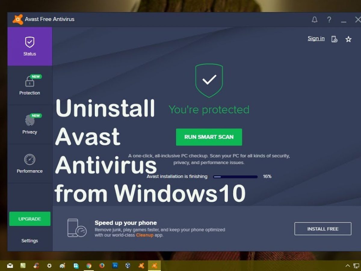 how to remove avast antivirus from win 10 from surface por