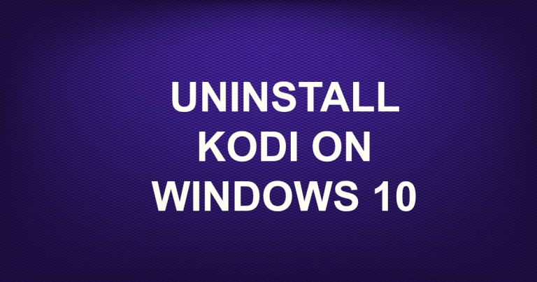 Uninstall Kodi