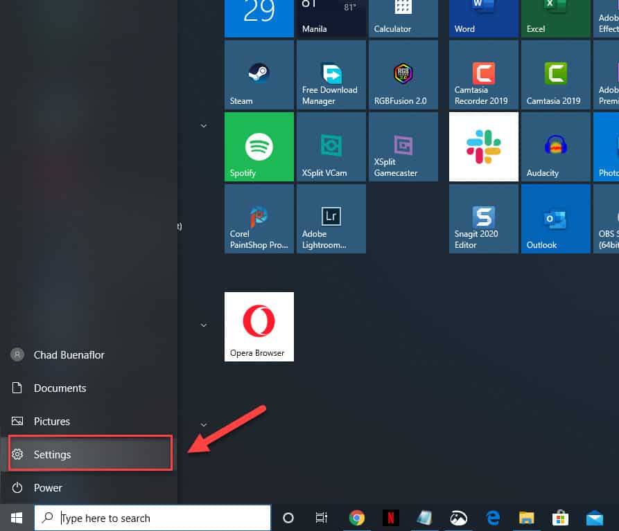 Windows 10 Settings