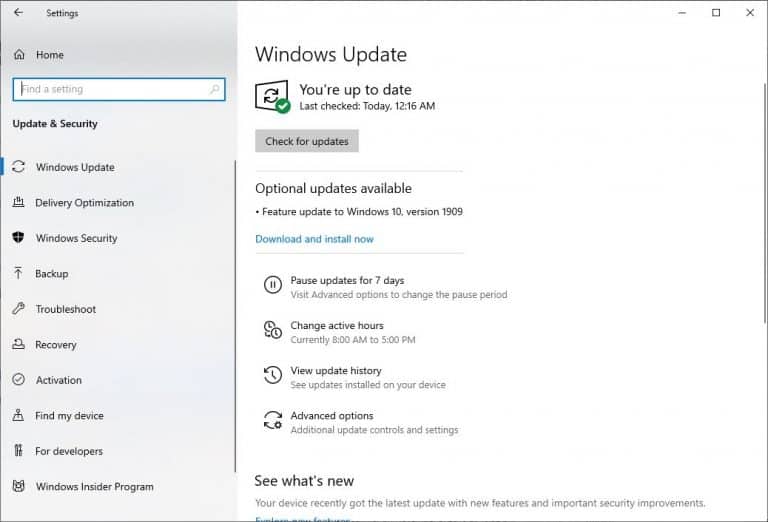 Update 1909 Fails To Install