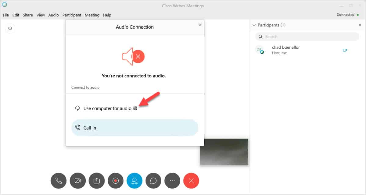 Audio connection setting