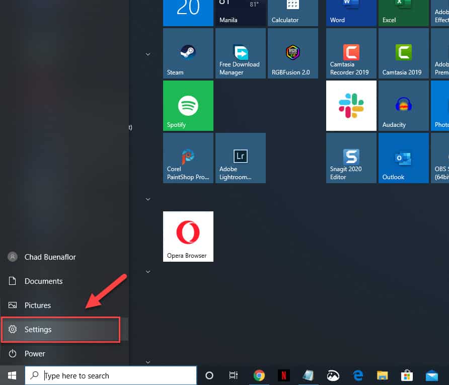 Windows 10 Settings