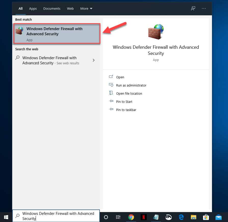Windows Defender Firewall with Advanced Security