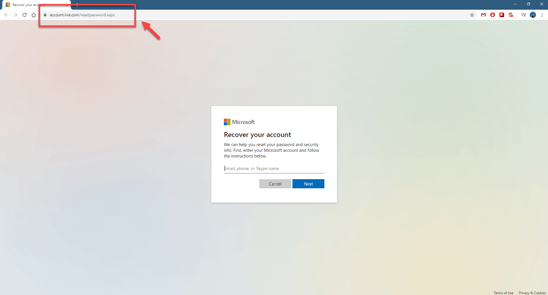 Reset Your Microsoft Account Password