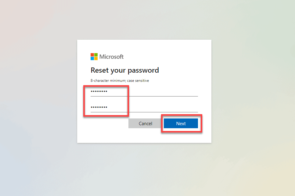 reset your password