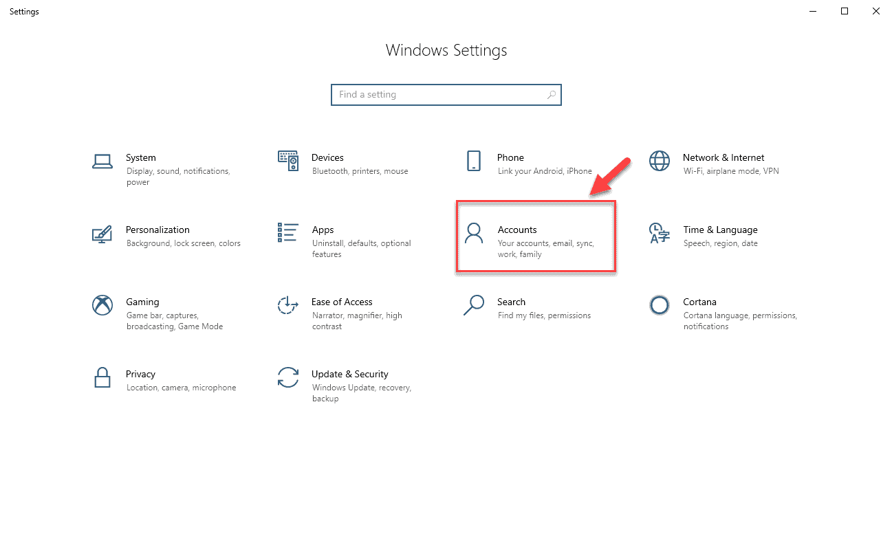 Using a local account in Windows 10