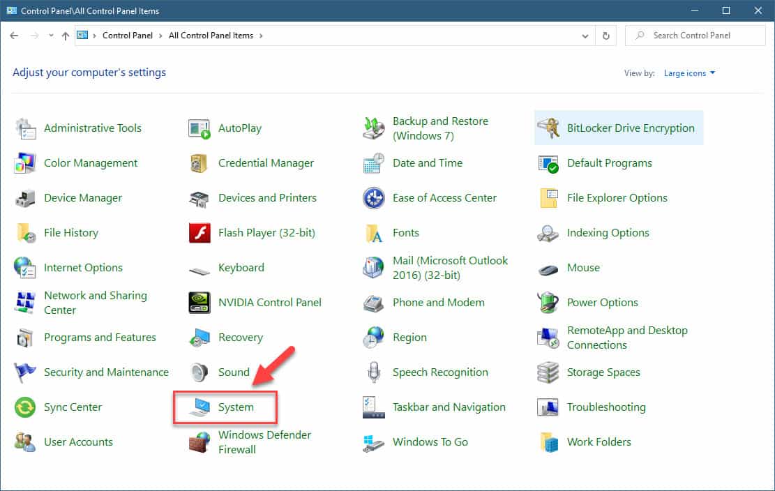 windows 10 system