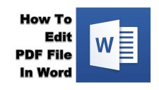 How To Edit PDF File In Word
