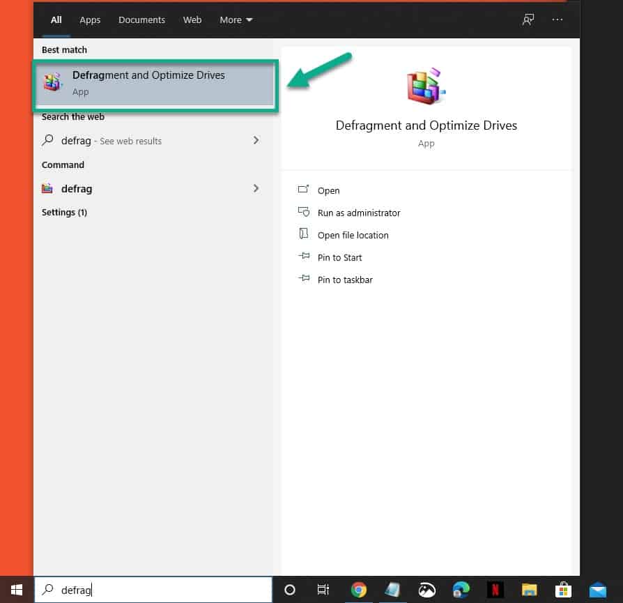 Turn off drive optimization in Windows 10