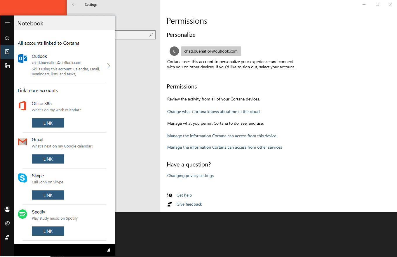 Manage Cortana Permission Settings In Windows 10