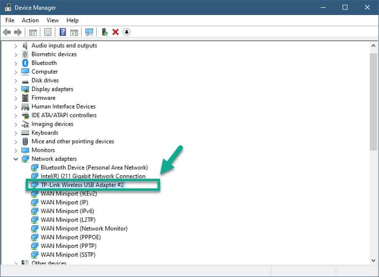 locate network adapter