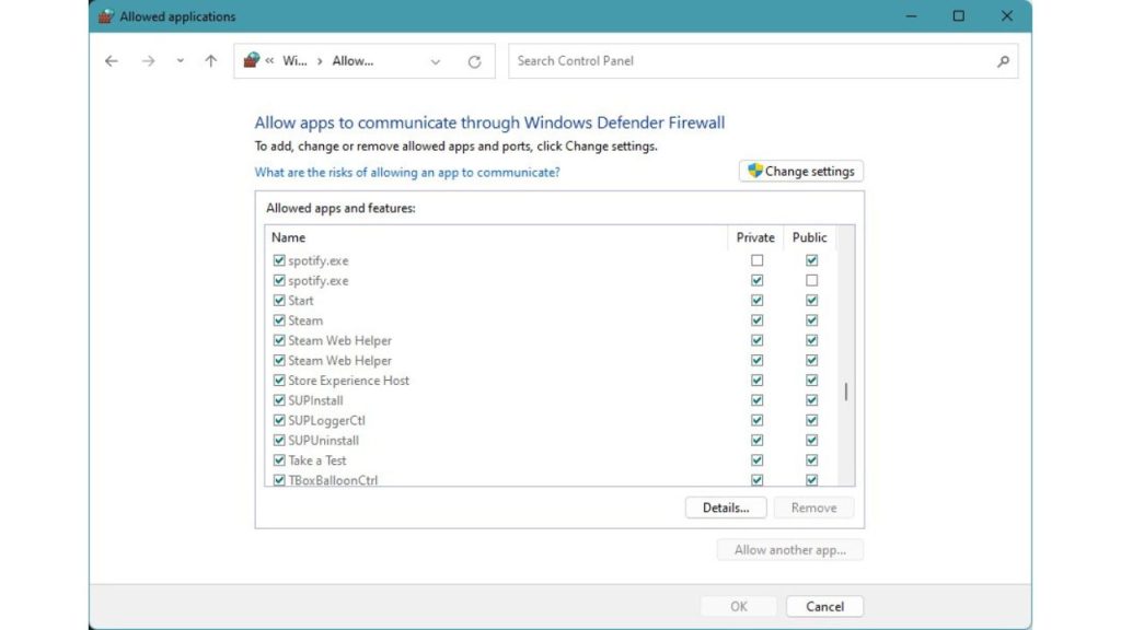 Open Windows Firewall settings and allow Steam through.