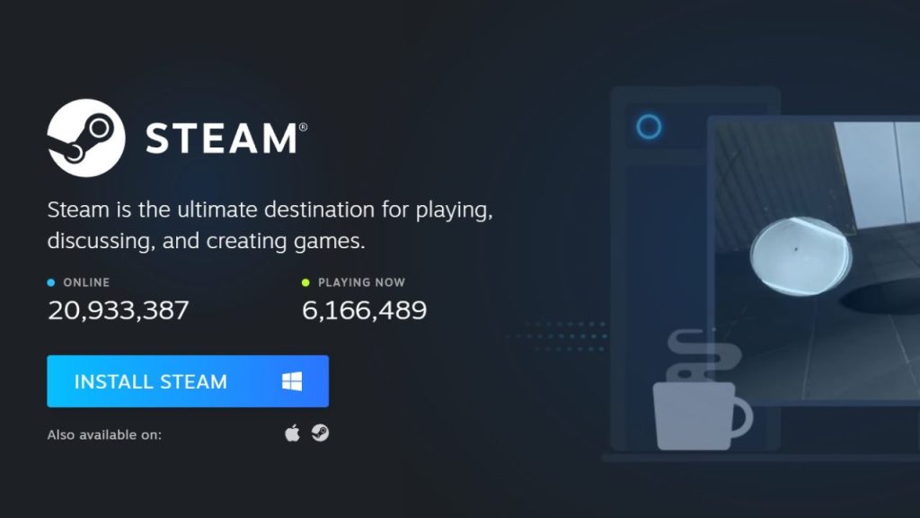 Launch the Steam desktop client application, available for free download on their official website.