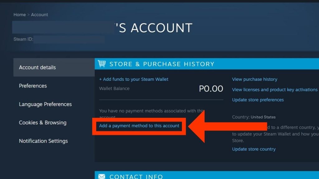 On the Manage payment methods page, click "Add a payment method."
