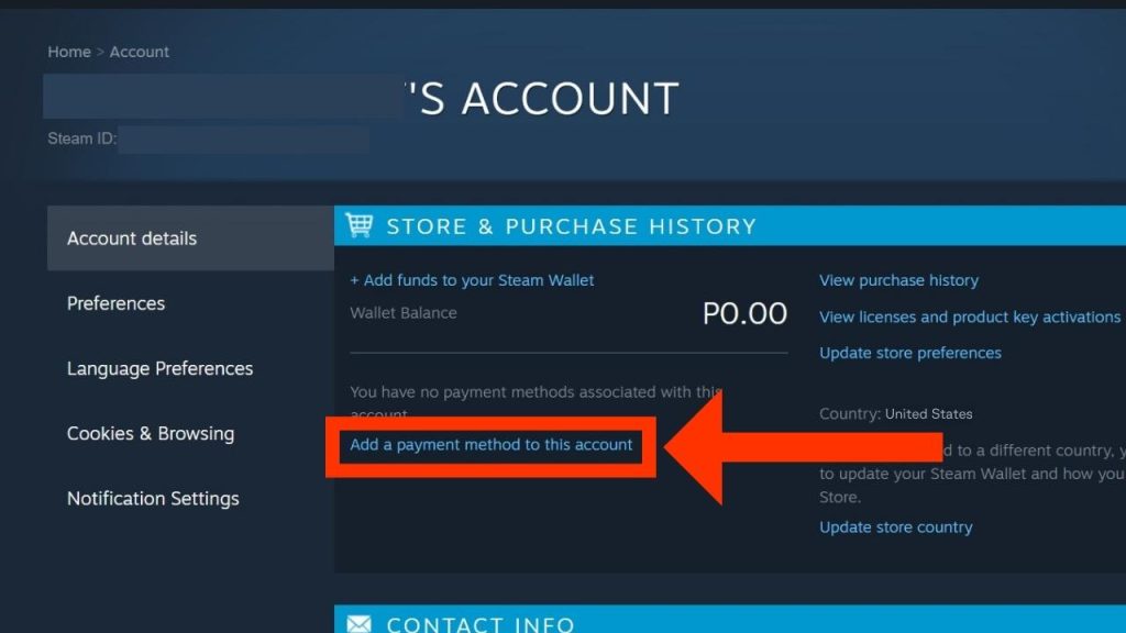 On the Manage payment methods page, click "Add a payment method."