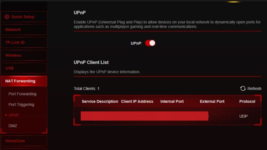 Enable UPnP